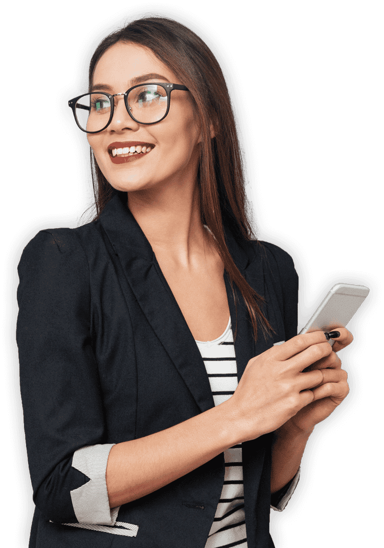 A social media manager using a cell phone for digital marketing tasks. A social media manager using a cell phone for digital marketing tasks.