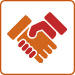 An orange and white digital marketing icon.