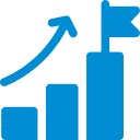 A bar graph indicating growth in phone services.