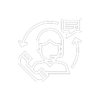 A call center icon representing digital marketing and IT services with a person on the phone.