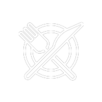 A fork and knife icon on a green background representing a social media manager's computer help with IT services.